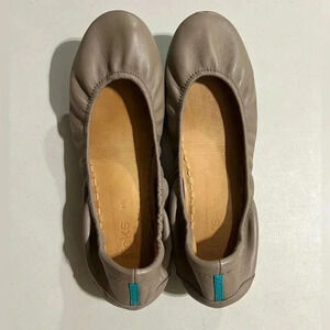 Tieks Taupe Leather Foldable Ballet Flats Sz 10